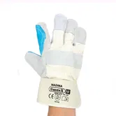 Manusi protectie Gantex Madina, piele spalt si textil, toate sezoanele, unisex, gri deschis, marime universala, 25 cm