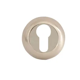 Rozeta pentru cilindru, SN, rotunda, aliaj aluminiu, nichel satinat si crom, Ø 5 cm