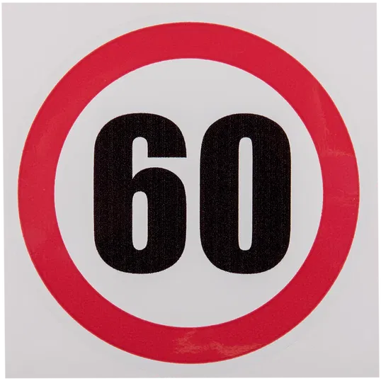 Semn Limitare viteza 60, PVC, 12 x 12 cm