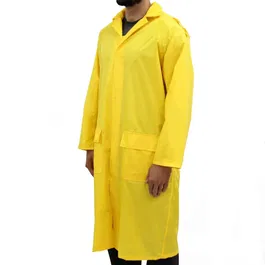 Pelerina ploaie impermeabila PPD, PVC si textil, cu gluga, galben, marimea L