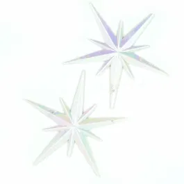 Set 2 stele decorative de Craciun, plastic, alb sidef, 10 x 10 cm
