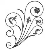 Element decorativ din fier forjat, 650 x 1100 x 12 mm