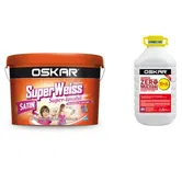 Vopsea lavabila interior Oskar SuperWeiss, rezistent la mucegai, alb satin, 15 l + 4 l Oskar Amorsa Zero Mucegai