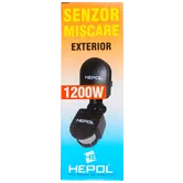 Senzor de miscare Hepol, exterior, IP44, 120 grade, negru