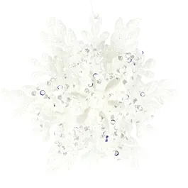 Decoratiune de Craciun fulg dublu cu decor laser, plastic, 11cm