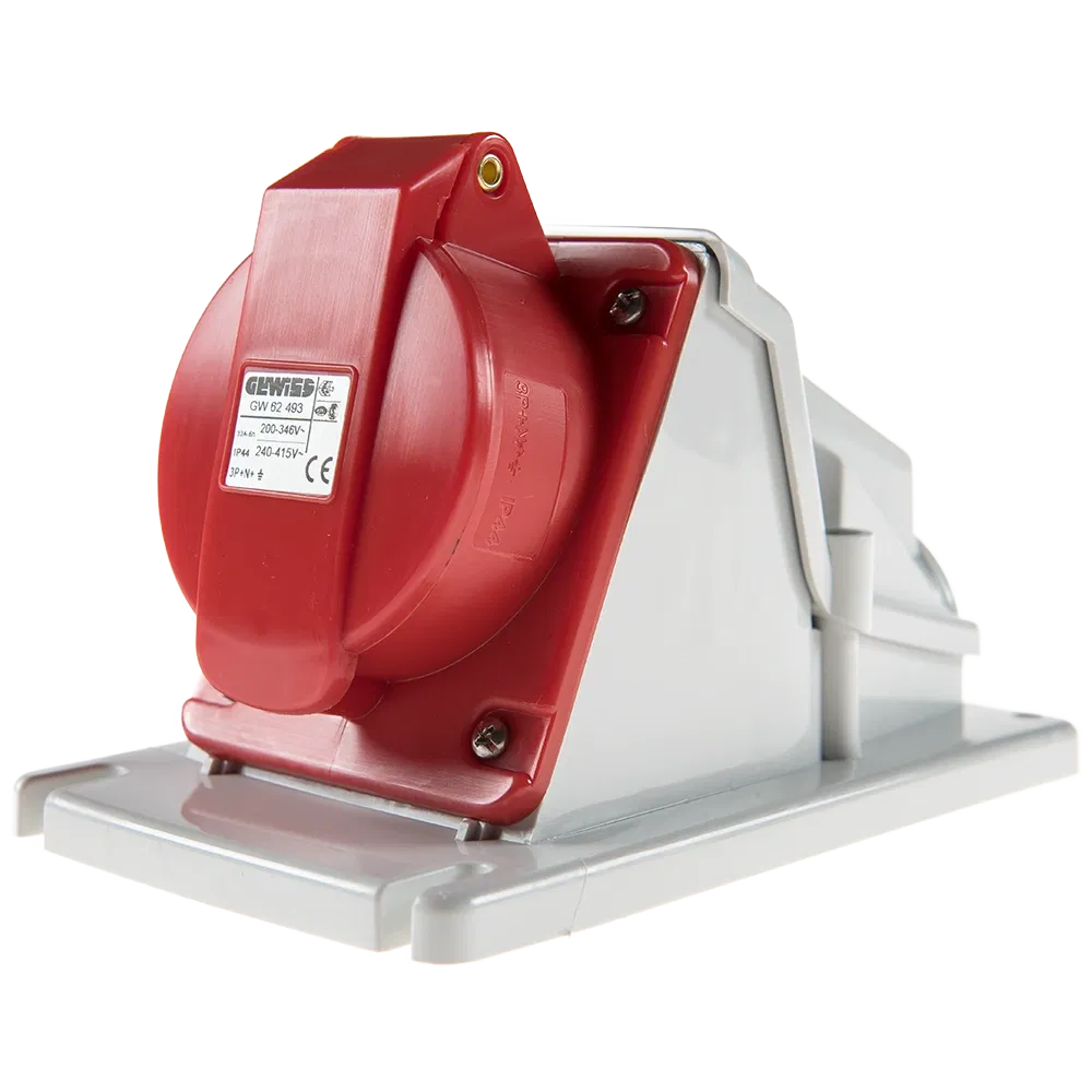 Priza industriala aplicata Gewiss GW62493, 3P+N+E 32 A, 380-415V, 6H, IP44