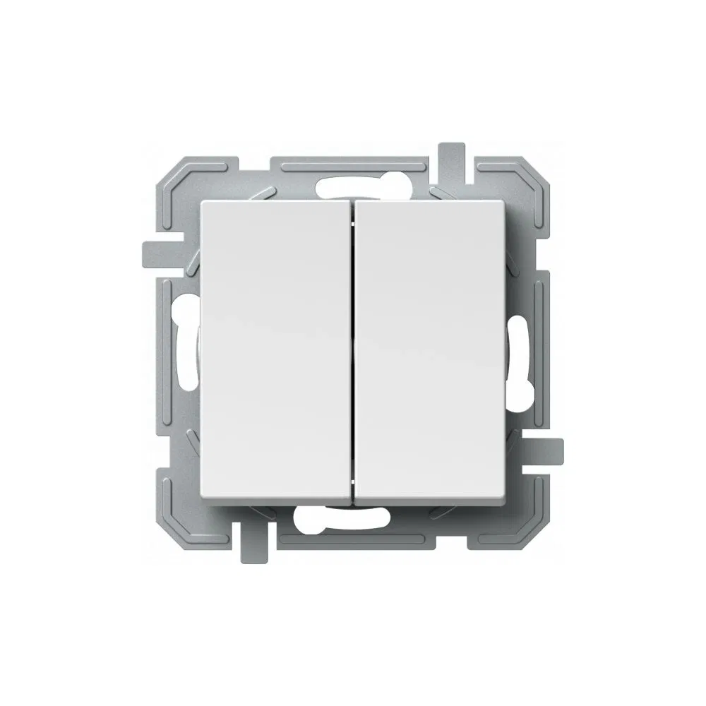 Intrerupator dublu Tem Logiq, alb, 10 A x 250 V