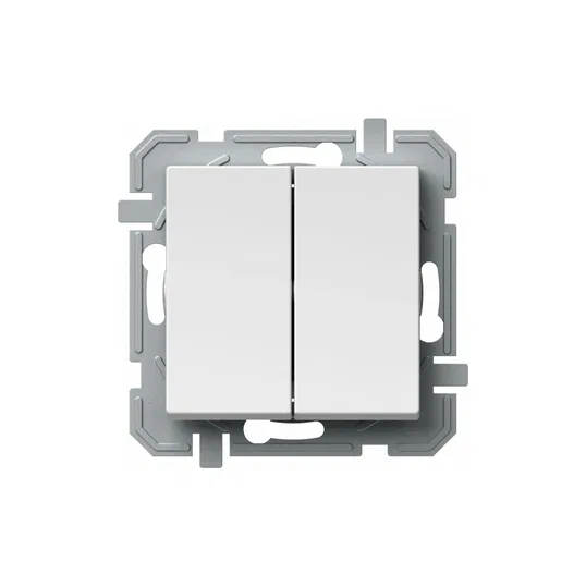 Intrerupator dublu Tem Logiq, alb, 10 A x 250 V