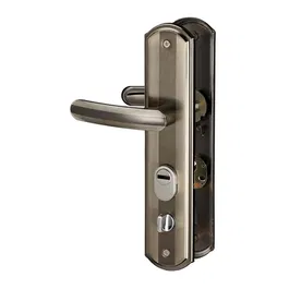 Manere usa metalica, broasca rotunda, Thirard Balcani, aluminiu, deschidere dreapta, argintiu