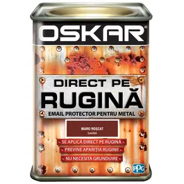 Vopsea Oskar Direct pe Rugina, maro roscat lucios, interior/ exterior, 0.5 L