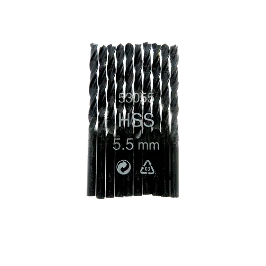 Set 10 burghie Top Tools, Hss 60H055, pentru metal, 5,5 mm