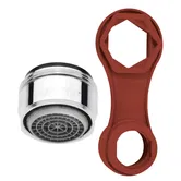 Perlator cu cheie Ferro, pentru baterie, crom/rosu