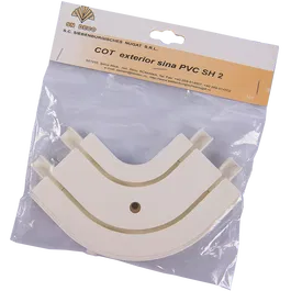 Cot exterior stanga/dreapta pentru sina SH 2 PVC, alb, 2 canale