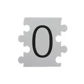 Placa numar modular 0, aluminiu compozit, alb, 14.5 x 14 cm