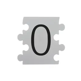 Placa numar modular 0, aluminiu compozit, alb, 14.5 x 14 cm