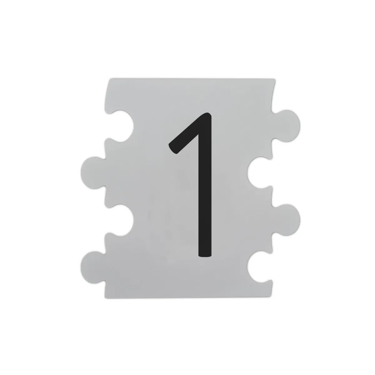 Placa numar modular 1, aluminiu compozit, alb, 14.5 x 14 cm