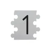 Placa numar modular 1, aluminiu compozit, alb, 14.5 x 14 cm