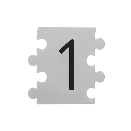Placa numar modular 1, aluminiu compozit, alb, 14.5 x 14 cm