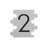 Placa numar modular 2, aluminiu compozit, alb, 14.5 x 14 cm