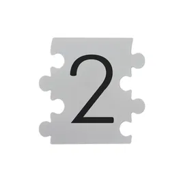 Placa numar modular 2, aluminiu compozit, alb, 14.5 x 14 cm