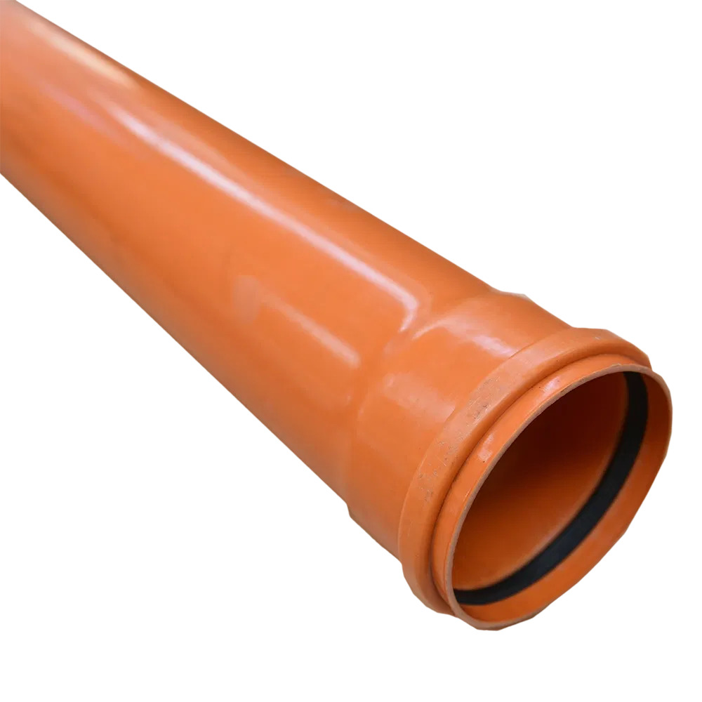 Teava PVC SN2 Valplast, canalizare exterioara, cu mufa si garnitura, diametru 125 mm, 2 m