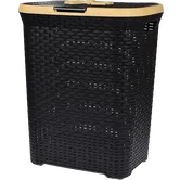 Cos pentru rufe mic Inaplast, impletit, plastic, maro, 43 x 51 x 33 cm
