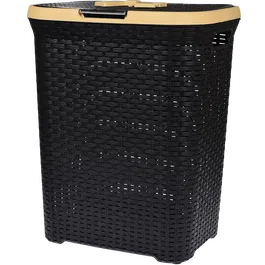 Cos pentru rufe mic Inaplast, impletit, plastic, maro, 43 x 51 x 33 cm