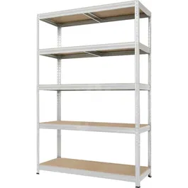 Raft metalic cu 5 polite din lemn, 175 kg/polita, 180 x 90 x 45 cm