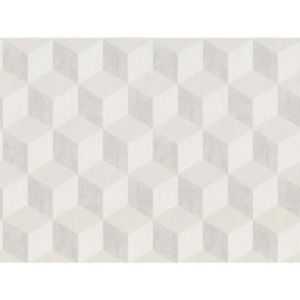 Tapet vinil Cubiq 220363, bej, model geometric 3D, 10 x 0.53 m
