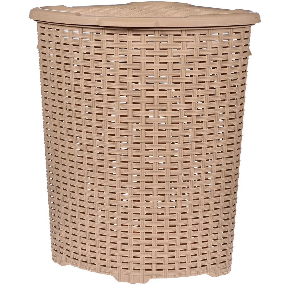 Cos colt pentru rufe Inaplast Mara rattan, plastic, bej, 50 l, 49 x 41 x 59 cm