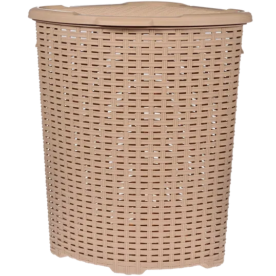 Cos colt pentru rufe Inaplast Mara rattan, plastic, bej, 50 l, 49 x 41 x 59 cm