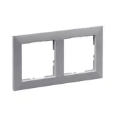 Rama de aparataj Legrand New Suno, 2 module, PVC, gri
