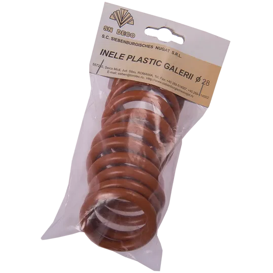 Inele galerie din PVC, cires, pentru diametru de 28 mm, 10 buc