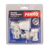 Set robinet radiator coltar Ferro ZGB02, 1/2 inch x 1/2 inch