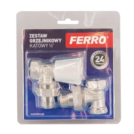 Set robinet radiator coltar Ferro ZGB02, 1/2 inch x 1/2 inch