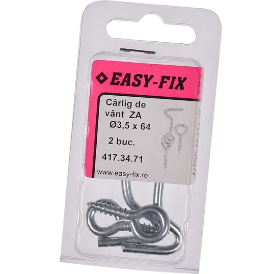 Carlig de vant, 3,5 x 64 mm, 2 BUC