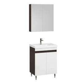 Set mobilier baie Badenmob Seria 286, masca cu setare + lavoar + oglinda, wenge