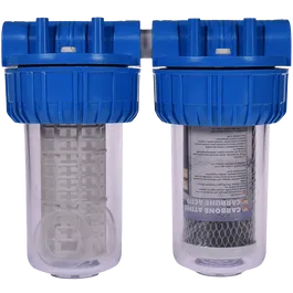Filtru de apa, cartuse filtrante, sita + carbune activ, 7” cu 1” in linie