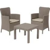 Set mobilier de gradina/balcon, 3 piese, Keter Salvador, plastic, 2 scaune 62 x 60 x 89 cm, masa 59 x 59 x 43 cm, gri cappuccino
