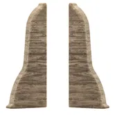 Set terminatie plinta parchet stanga/dreapta Korner Perfecta 62, stejar alb, PVC, 62 x 23 mm, 2 bucati/set