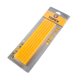 Batoane silicon Topex pentru pistol de lipit, galben, 11 x 250 mm, set 12 buc