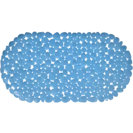 Covoras de baie antiderapant MSV Stone, PVC, bleu, 68x35 cm
