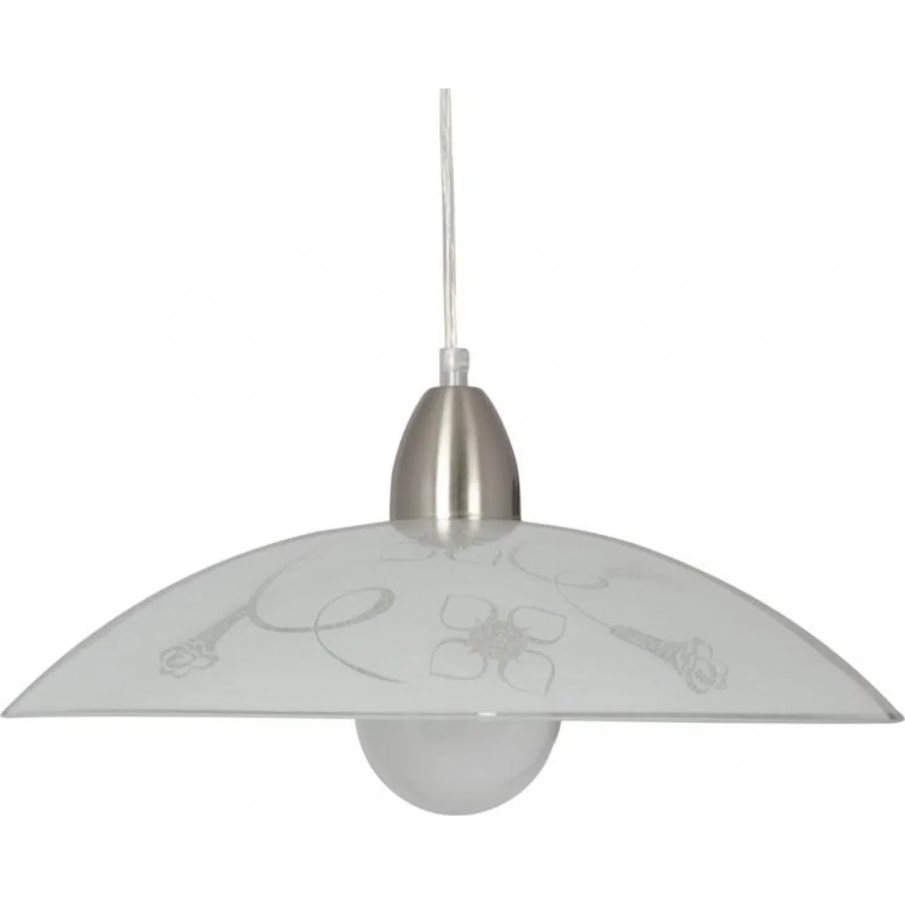 Pendul Fiori, 1 x E27, 40W, H800 X D 400 mm, crom satin + alb