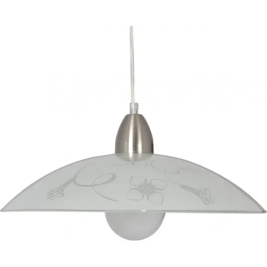 Pendul Fiori, 1 x E27, 40W, H800 X D 400 mm, crom satin + alb