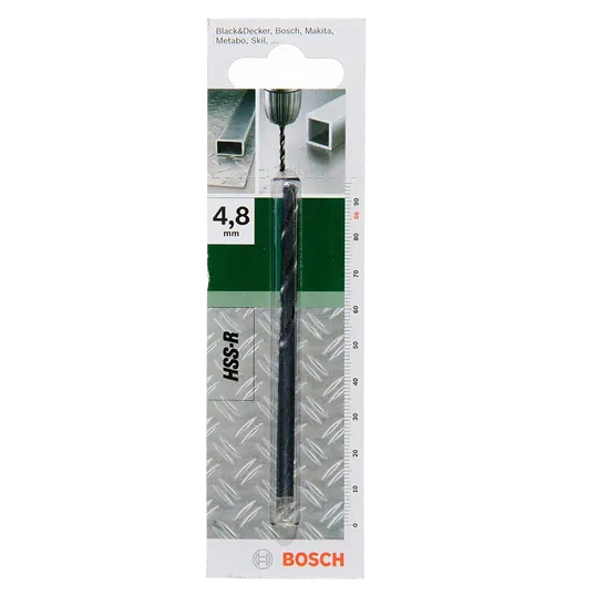 Burghiu Bosch HSS-R DIN 338, mandrina standard, pentru metal, 4,8 mm
