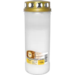 Candela cu capac LAC Italia 80 LL, plastic, alb, 120 h