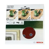 Foi abrazive, granulatie 80, 5 bucati, pentru slefuitor, 125 mm cu excentric