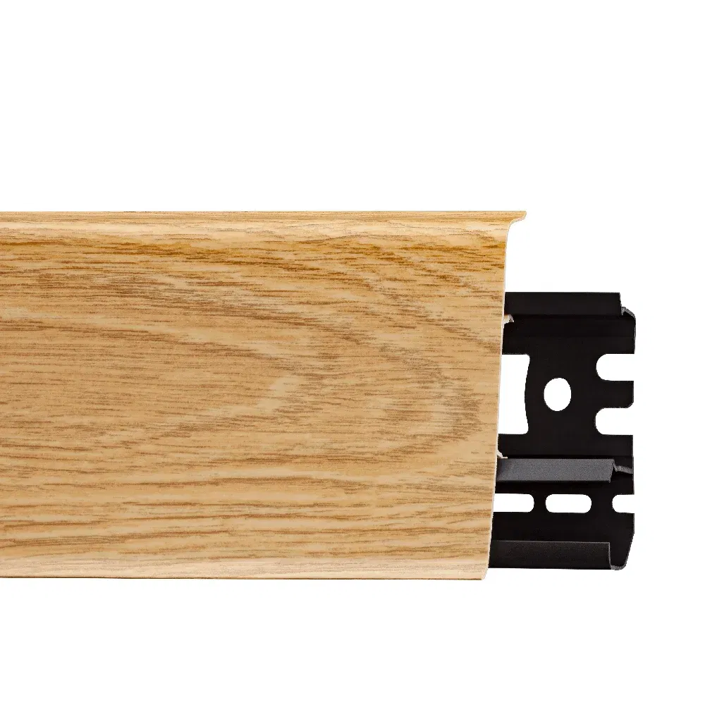 Plinta parchet, cu canal cablu, PVC, stejar manorial INDO 70, 2500 mm