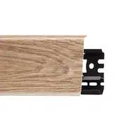 Plinta parchet, cu canal cablu, PVC, stejar holm, INDO 70, 2500 mm