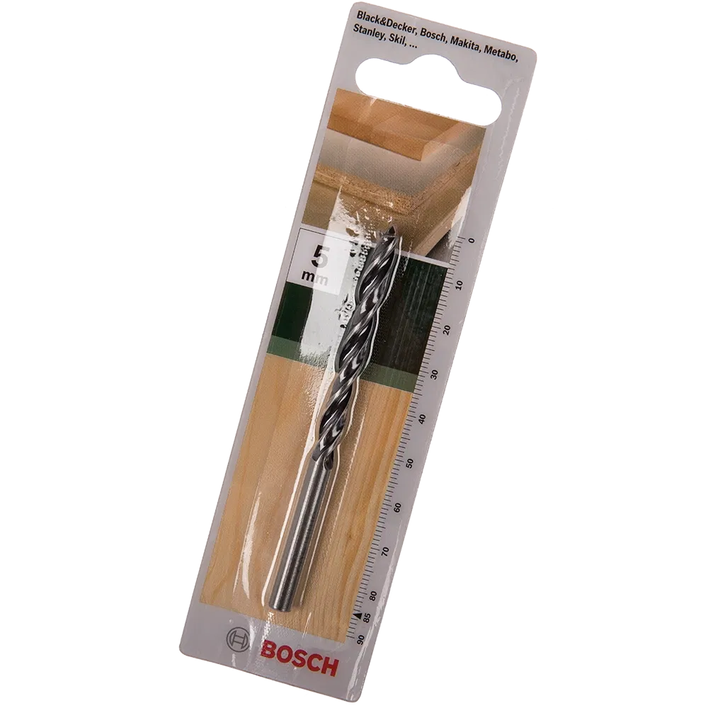 Burghiu elicoidal Bosch, mandrina standard, pentru lemn, 5 mm